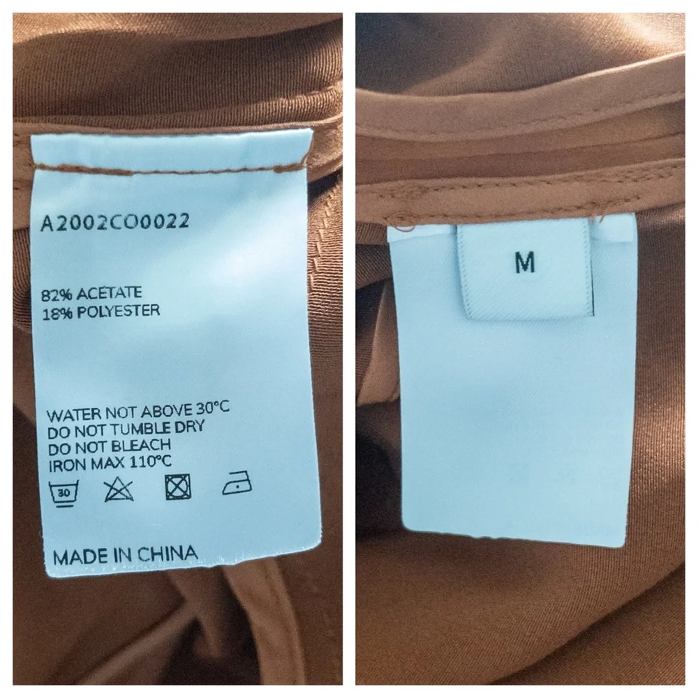 NWT Gentle Herd Sateen Double Breasted Trench Coat Copper/Caramel Size M - Picture 7 of 8